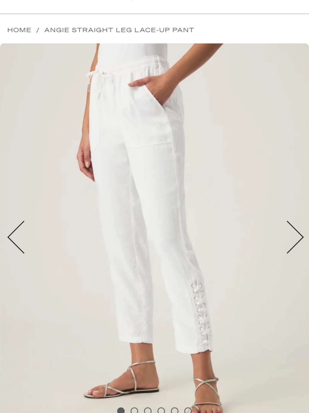Splendid White Cropped Lace-Up Ankle Pants